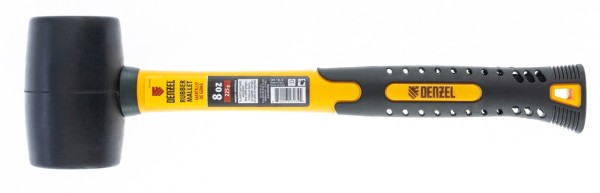 Киянка резиновая, 8 oz, черная резина, фибергласовая рукоятка Denzel 7711175