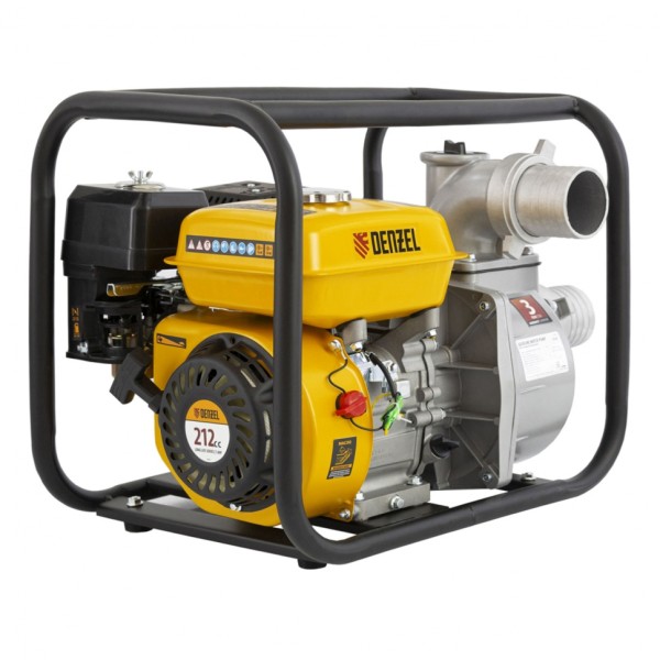 Мотопомпа бензиновая для чистой воды PX-80, 7 л.с, 3, 1000 л/мин, глубина 8 м, напор 30 м Denzel 99202