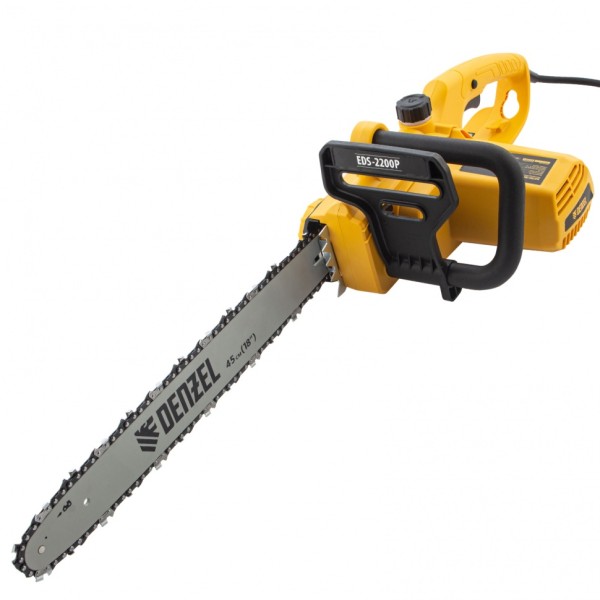Пила цепная электрическая EDS-2200P, 2.2 кВт,поперечная, шина 45 см, шаг 3/8, паз 1.3 мм, 63 звена Denzel 95617