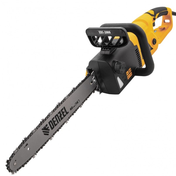Пила цепная электрическая EDS-2000, 2 кВт,продольная, шина 40 см, шаг 3/8, паз 1.3 мм, 56 звеньев Denzel 95618