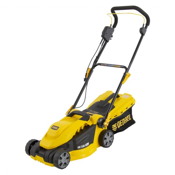 Газонокосилка электрическая GM-1200, 1200 Вт, ширина 32 см, 3 уровня, травосборник 25 л. Denzel 96615