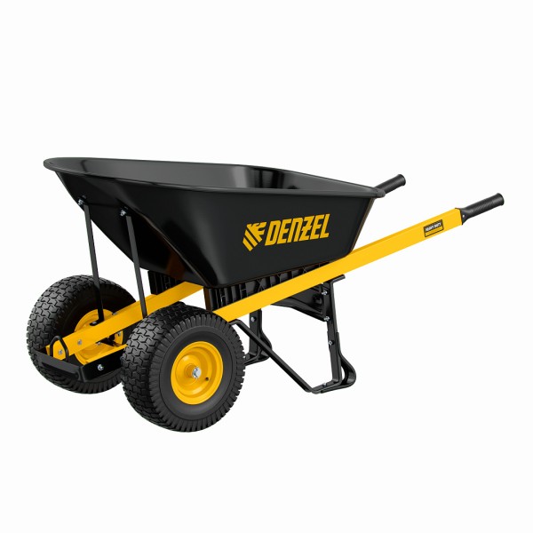 Тачка строительная, усиленная, объем 140 л, 250 кг, двухколесная, колесо 15х6.00-6 Denzel 69000